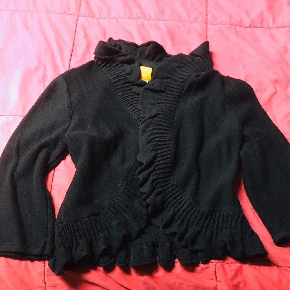 Ruby Red XL Ruffled Cardigan
